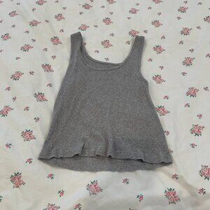 Brandy Melville Gray Ribbed Tank Top